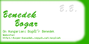 benedek bogar business card